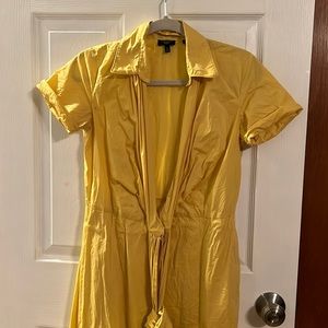Yellow, cotton, wrap/tie dress